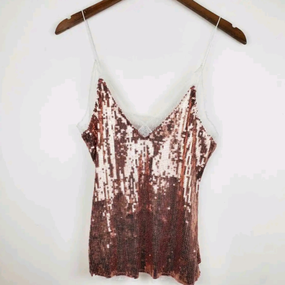 Copper sequin camisole Free People